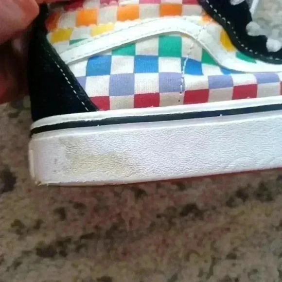 Vans Kids Sneakers - Black and Multicolor Checkered - Picture 13 of 15